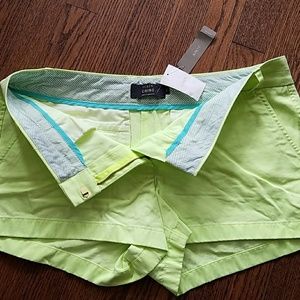 J. Crew neon green chino shorts, NWT
